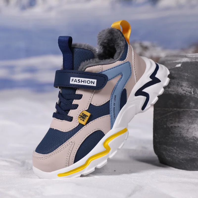 

2025 г., популярная зимняя детская спортивная обувь, теплые кроссовки, детские легкие уличные зимние ботильоны, зимние кроссовки для мальчиков