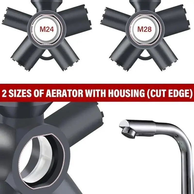 * New! 1Pcs Faucet Aerator Key 10 In 1 ABS Faucet Aerator Removal Tool For Threaded Aerator/Aerator With Housing Cut Edge&Round