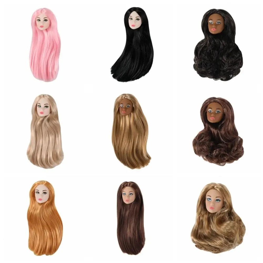 With Make-up Supermodel Doll Head Curly Hair White/normal/chocolate 1/6 Doll Head Dress Up European 30cm Dolls Head DIY Toys