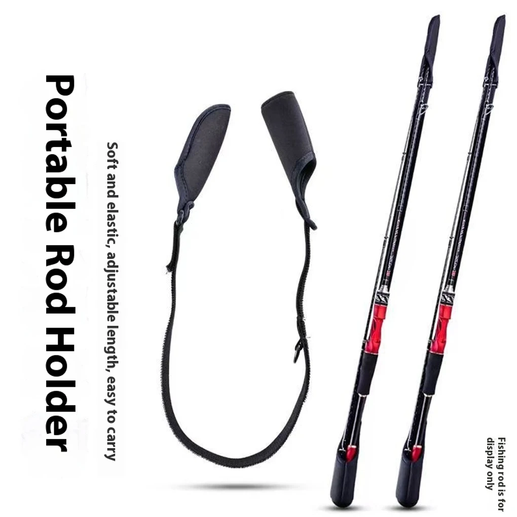 5 قطعة قصبة الصيد السوداء يغطي حزام مع حزام قابل للتعديل ل تطور الصيد الصيد رود الجوارب حمالة 58 سنتيمتر-123 سنتيمتر #6