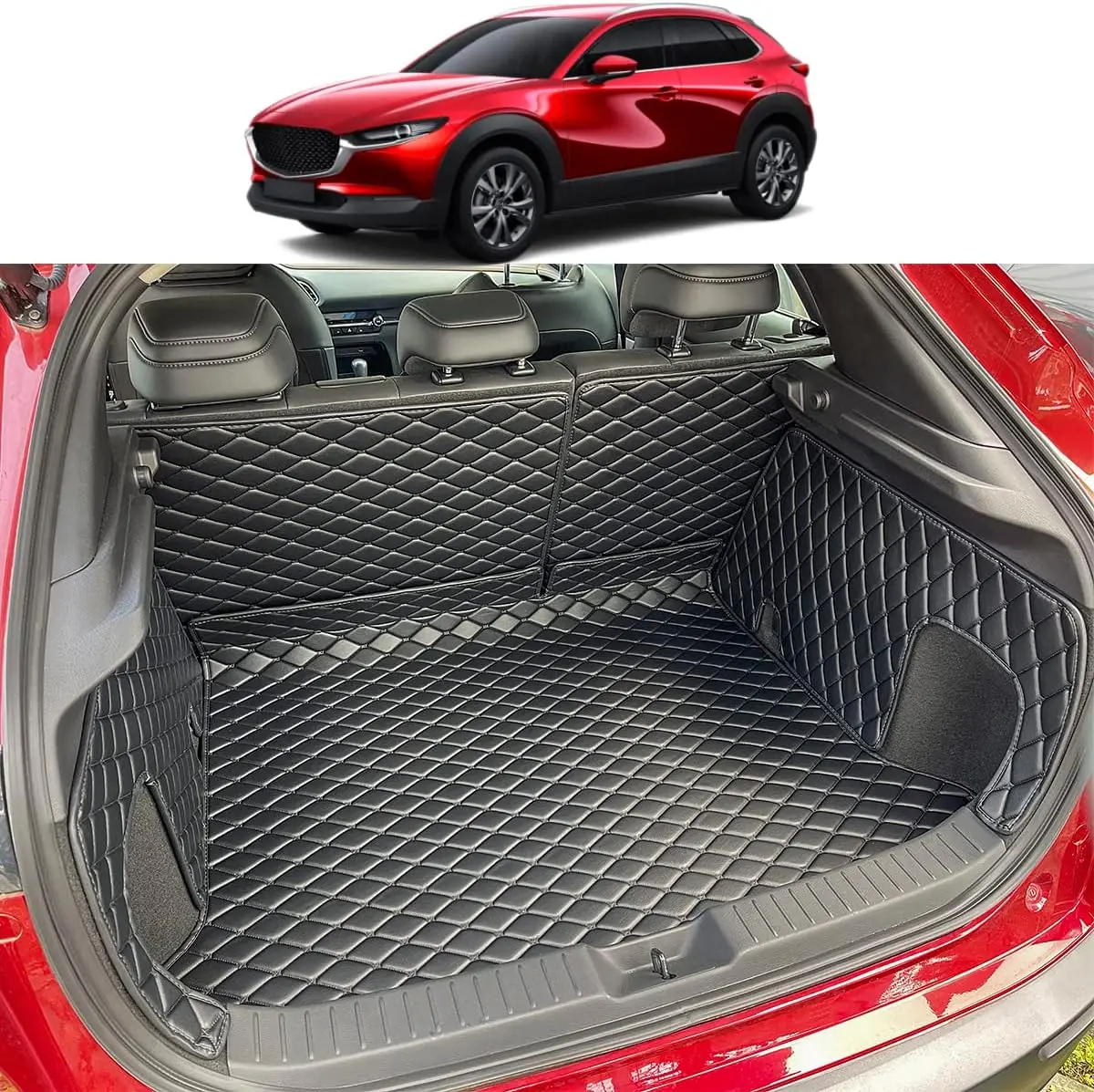 

Trunk Mat for 2020-2026 Mazda CX30 CX-30 with Rear Backrest Mat Cargo Liners All Weather Anti-Slip