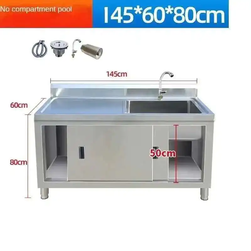 

Кухонные мойки из нержавеющей стали, коммерческие мойки, платформа для овощей, многофункциональная передвижная дверная плита, шкаф с раковиной X