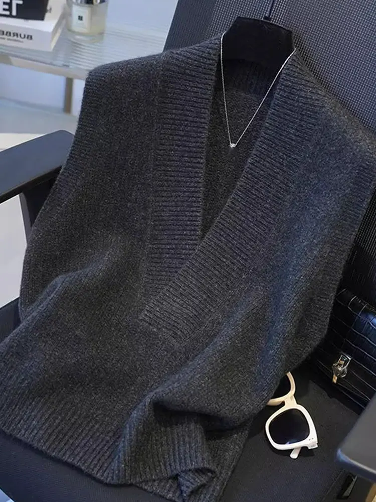 

Ele V-Ne Knitted Vest Women's Svel Top Comfortable Soft Sle Layering Clothing Faionable Trendy Color Blo