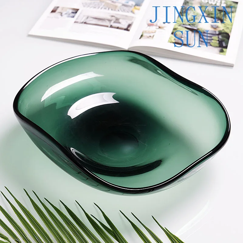 Modern Light Luxury Glazed Fruit Plate for Home Decor Living Room Coffee Table Storage Ornament Irregular Simple Creative
