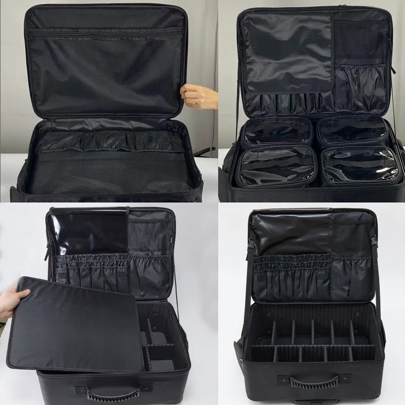 Professional rolling makeup case, large capacity, multi-functional, for storing nail art and permanent makeup tools, portable,