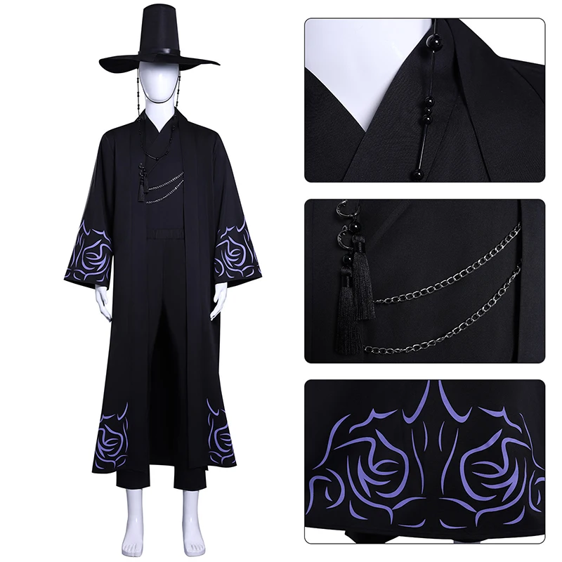 Saja Boys Demon Costume with Hat Kpop Cosplay Men Halloween Carnival Party Comic-con Role Playing Suit Outfit - Detail 1