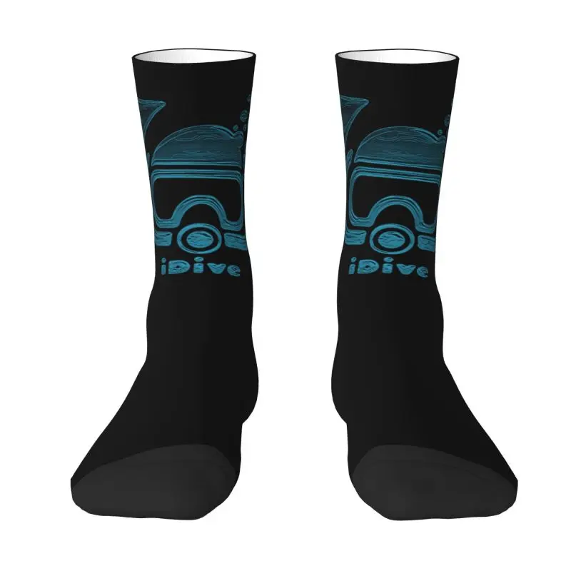 

Scuba Dive Aqua Blues IDive OK Men's Crew Socks Unisex Funny 3D Printing Dress Socks