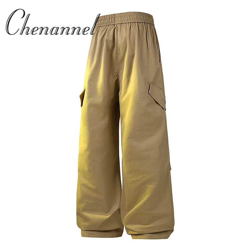 ذكر متعدد جيب بنطلون ركض بنطلونات الرجال المشي لمسافات طويلة في الهواء الطلق البضائع السراويل فضفاض Armygreen جديد سراويل قطنية رجالي