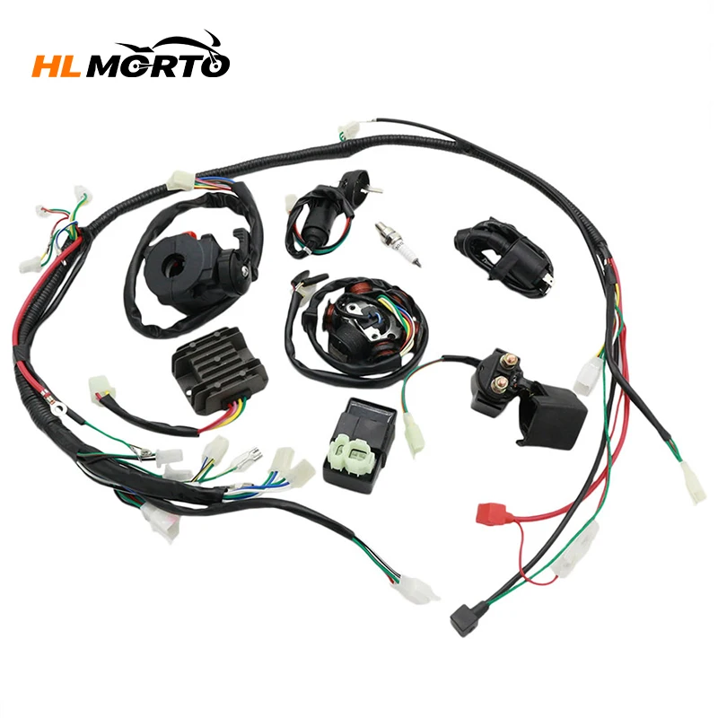 

Wiring Harness Kit Electrics Wire Loom Assembly For GY6 4-Stroke Four Wheelers Engine Type 125cc 150cc Pit Bike Scooter ATV Quad