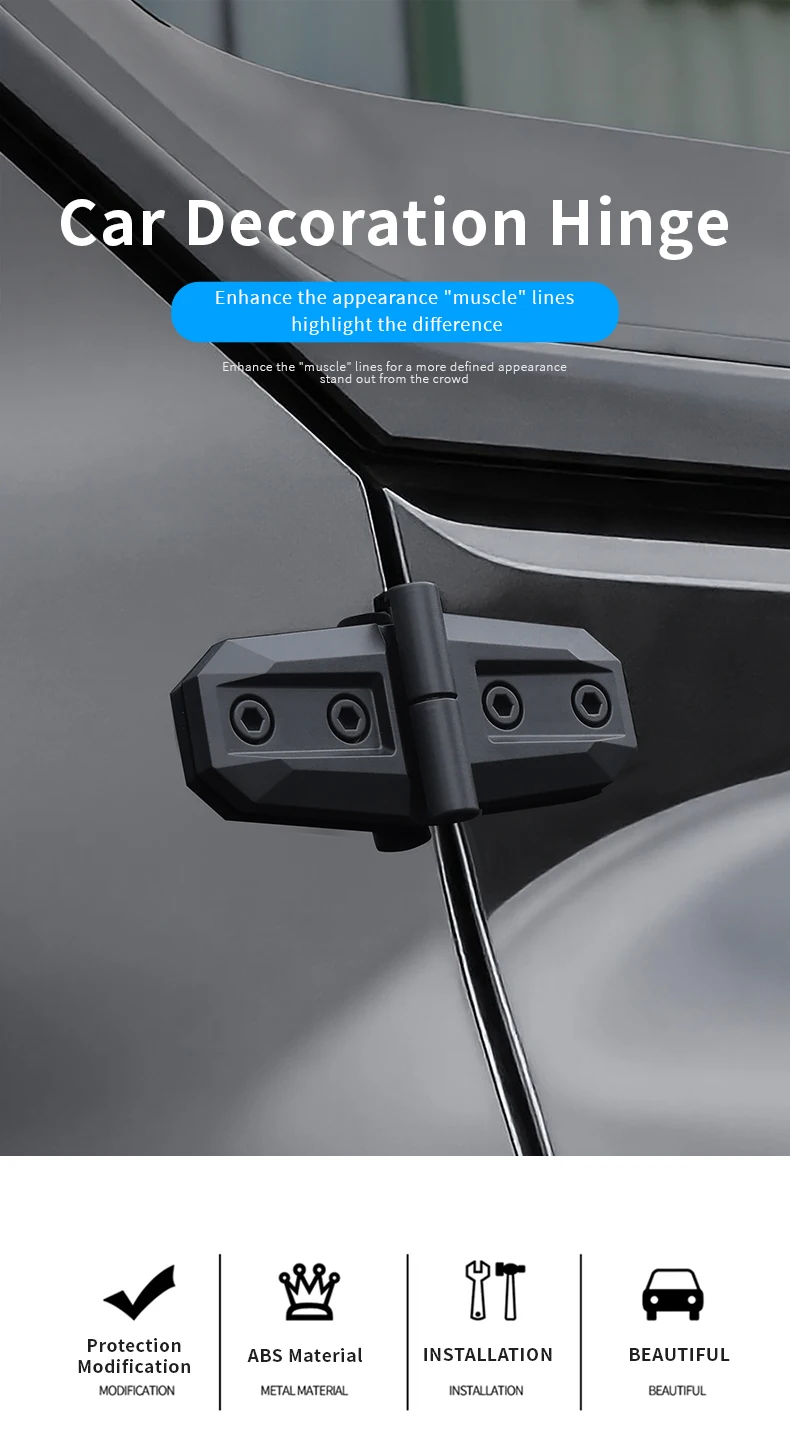 Universelle ABS-Offroad-Auto-Außenscharnierverkleidung, einfache Installation für SUV, Pickup, Limousine, Außenstyling und Außenzubehör – Detail 1