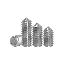 10-50PCS GB71 Stainless Steel Slotted Head Cone Point Grub Set Screw M1.6 M2 M2.5 M3 M4 M5 M6 M8 M10 Tapered End Headless Bolt