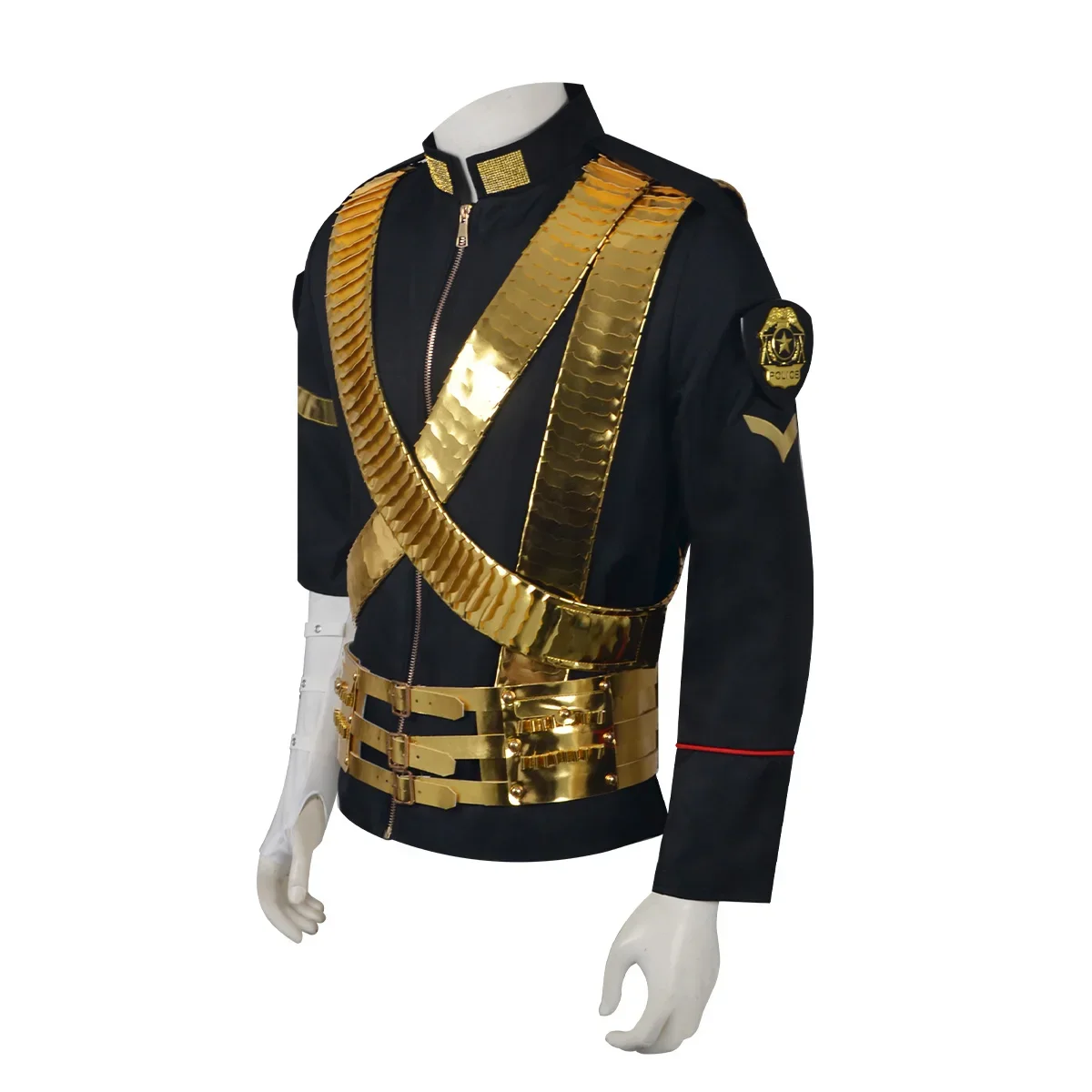 Michael Joseph Jackson Classic JAM Jacket & Metal Belt Bullet Punk Exactly Same High Collection Halloween Costumes - view 2