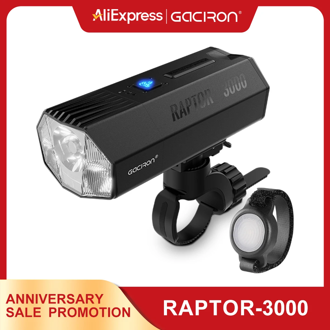

Передний фонарь для велосипеда Gaciron, раптор 1800/3000 люмен, беспроводной велосипедный фонарь с дистанционным управлением, алюминиевый антибликовый передний фонарь для велосипеда