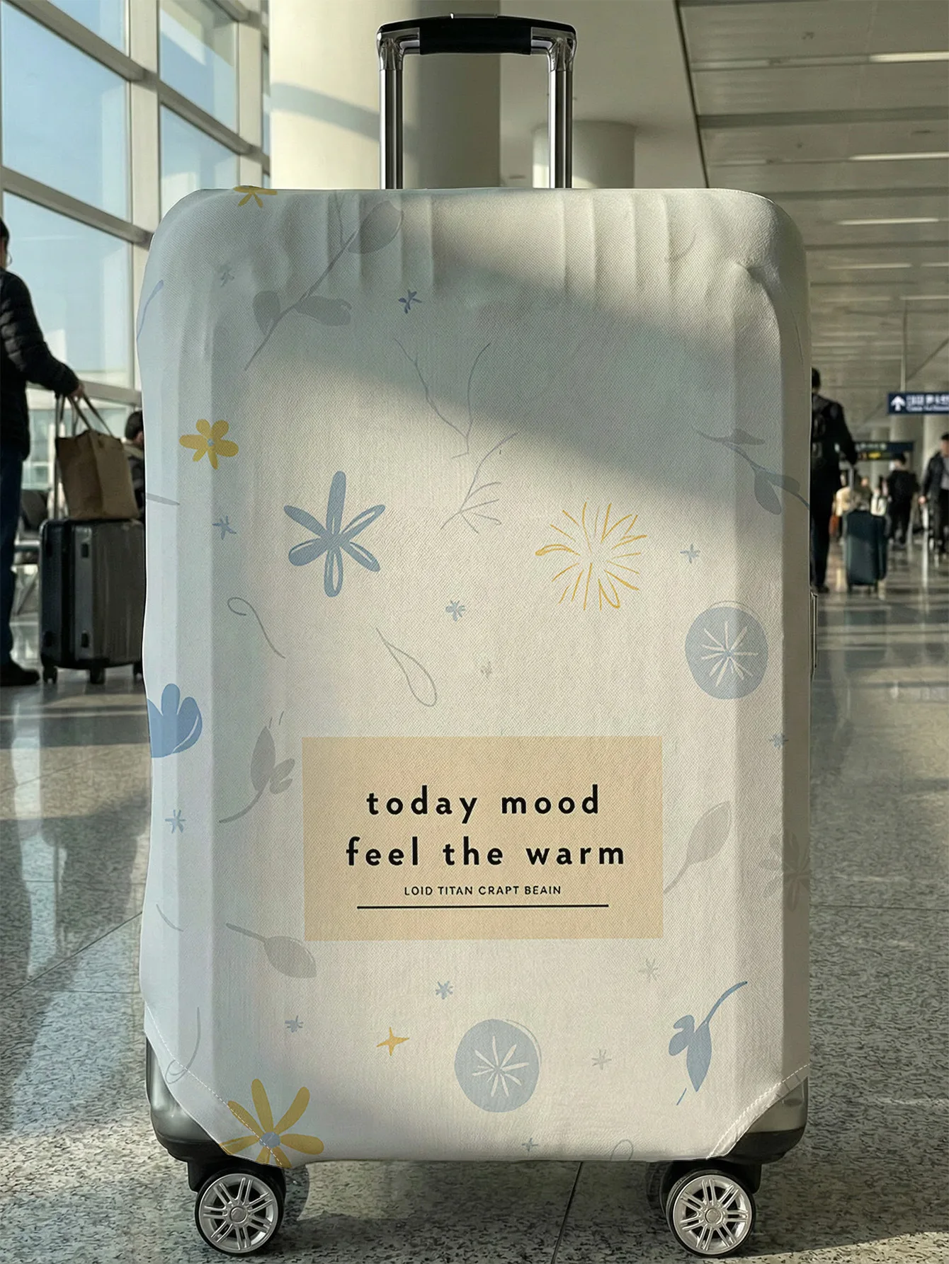 

Fresh Warm Floral Print Luggage Cover, Suitable for 18-32 Inch Luggage Cover, Luggage Handle Glove, Travel Accessories