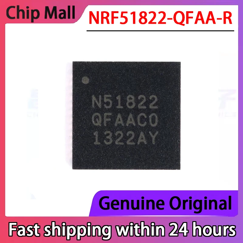 

2 шт. NRF51822-QFAA-R шелковая ширма N51822 QFN48 новый беспроводной чип Bluetooth оригинальный на складе