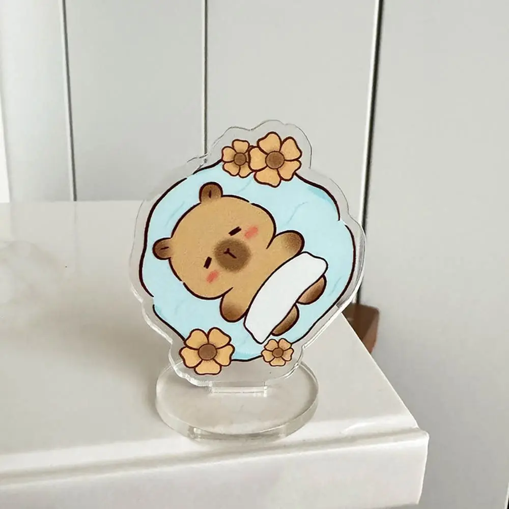Cartoon Acrylic Capybara Stand Card Capybara Inspirational Learning Acrylic Stand Card Office Stationery Note Holder