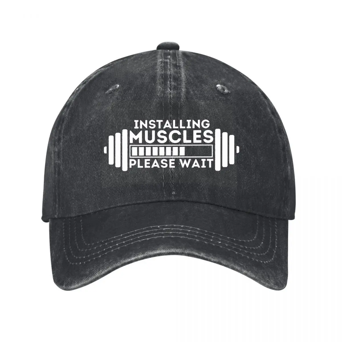 Installing Muscles Gym Humor New Vintage Washed Cotton Baseball Cap Hip Hop Sun Hats