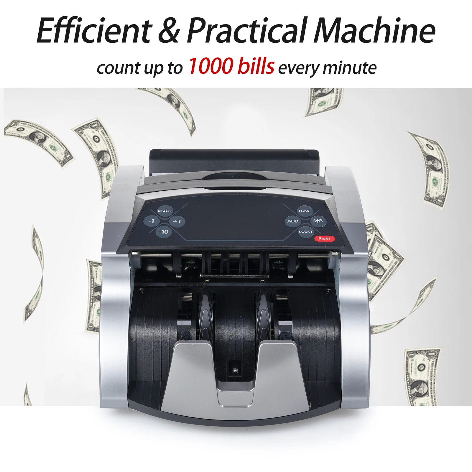 Money Counter Machine Counterfeit Bill Detector with UV MG IR Detection Automatic Money Detection Fast Counting Speed Cash