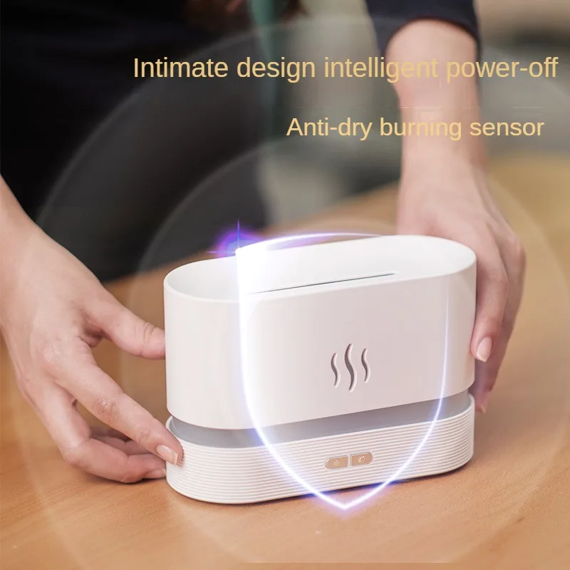 Simulated Rainbow Flame Aromatherapy Humidifier,Ultrasonic Atomization Fragrance,USB Charging,Bedroom LED Nightlight