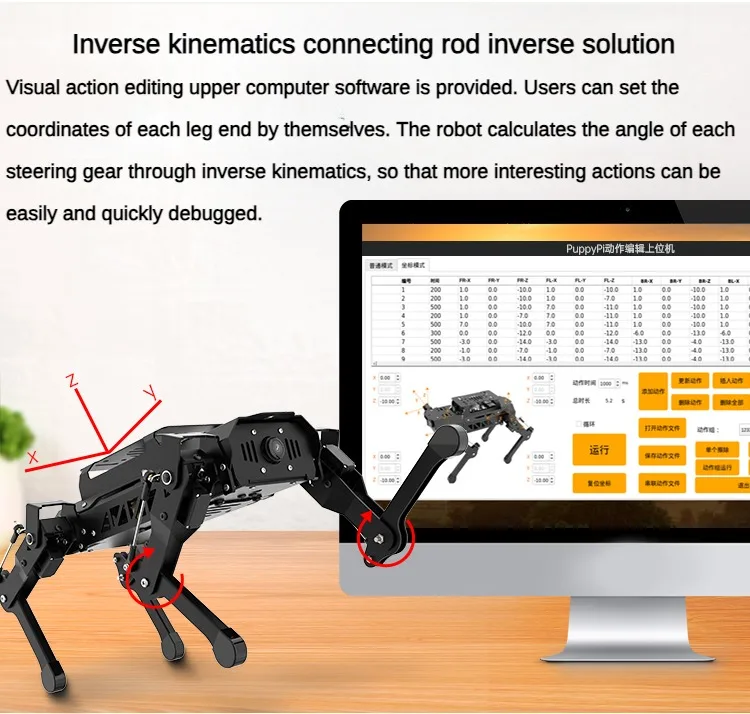 PuppyPi Hiwonder Vierbeiner-Roboter-Kit mit KI-visueller Erkennung für Raspberry Pi Robot ROS Open Source Programmierbarer Roboterhund