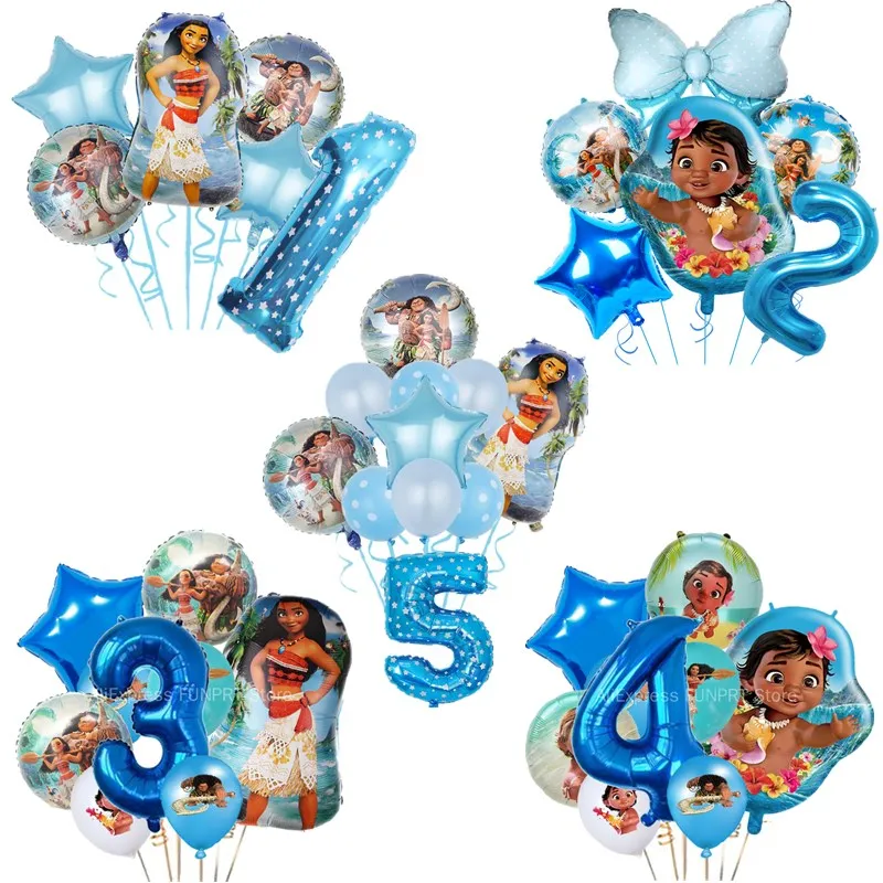 Disney Moana Balloons Set Kids Girls Birthday Party Decorations Baby Shower Maui Inflatable Helium Globos Supplies