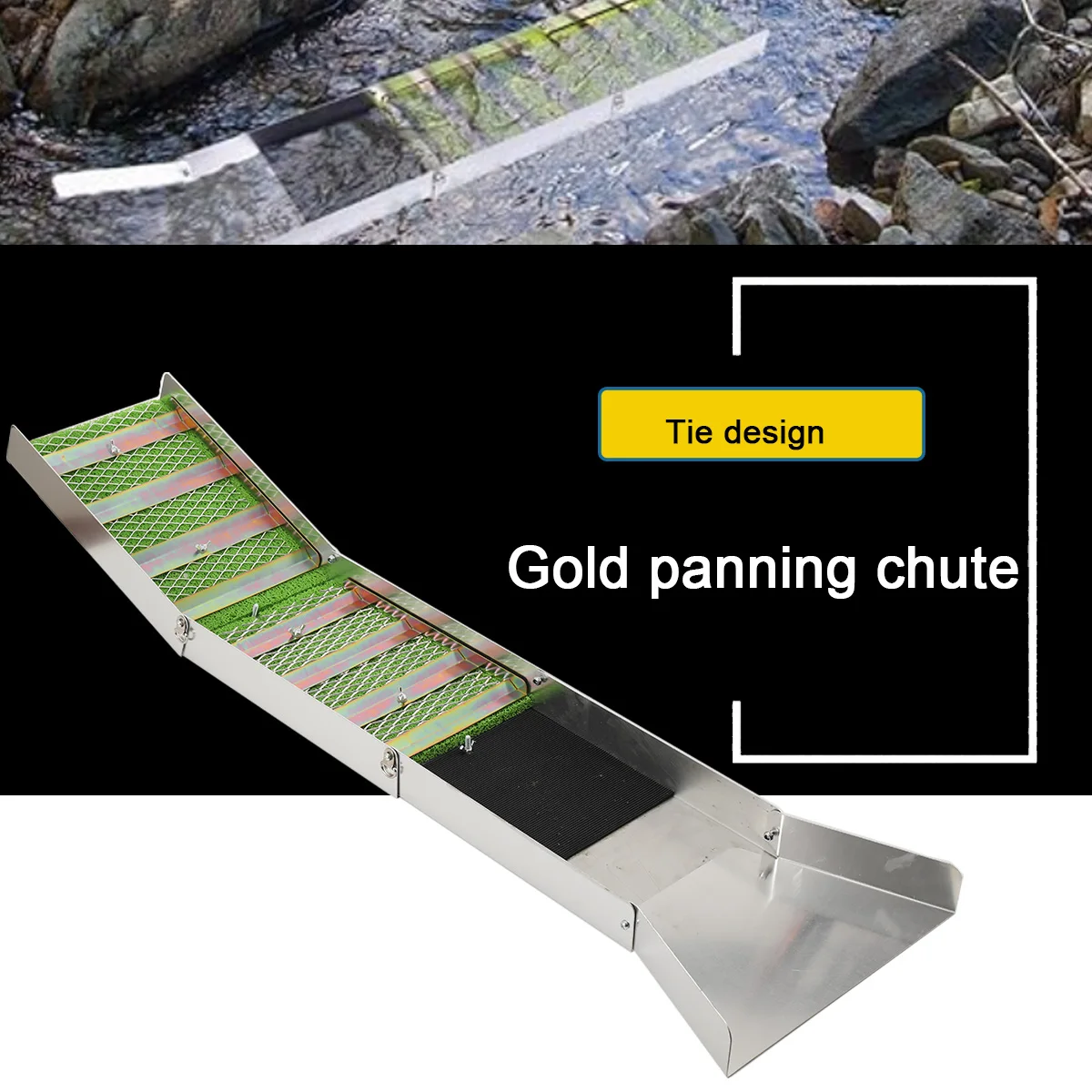 Faltbare Goldwaschrinne aus Aluminiumlegierung – Hochwertiges, tragbares Goldschürf- und Aufbereitungswerkzeug für die Goldgewinnung – Detail 6