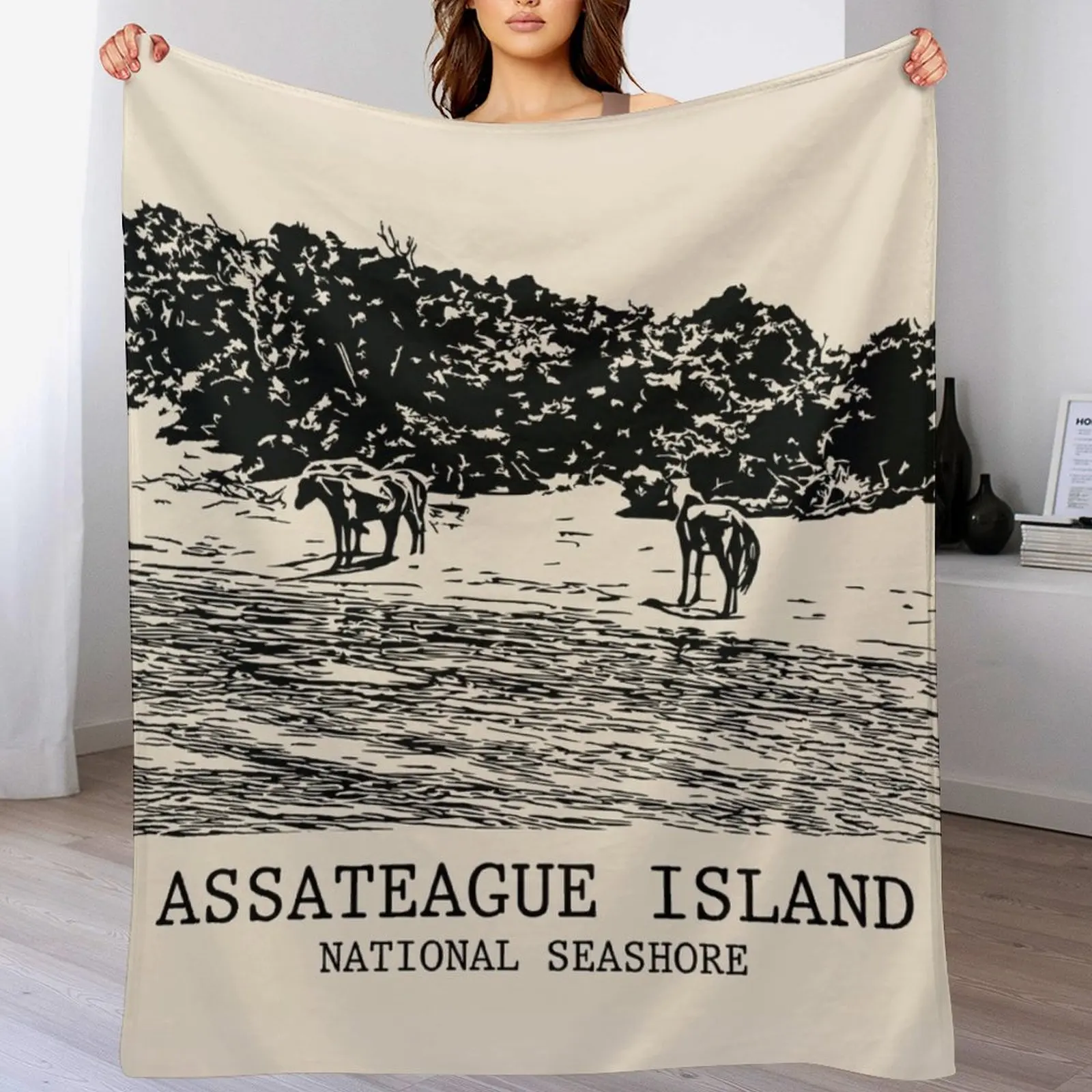 

Assateague Island National Seashore Throw Blanket valentine gift ideas Travel Polar Blankets