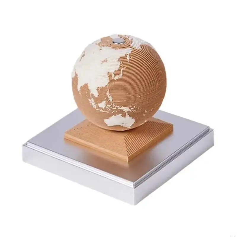 K32C 3D Earth Desk Calendar Memo Pad 12 Month Scheduler Notepad Paperwill Earth Block Paper Earth Model Sculpture Gift 2024