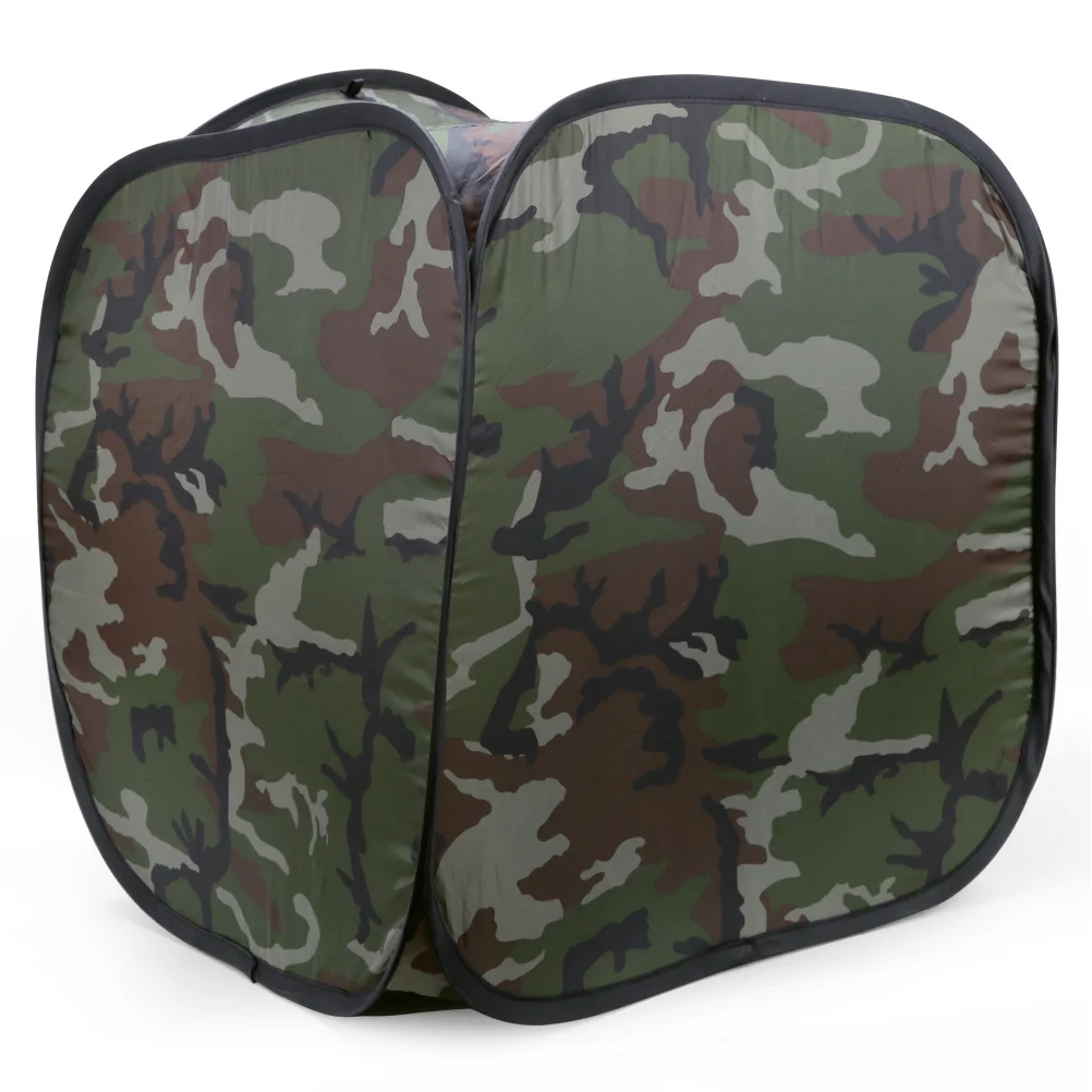 Training Tent Foldable Camouflage With 4 Nylon Clasps Double Mesh Fabric Portable Detachable Mute Shooting Practice Tool For