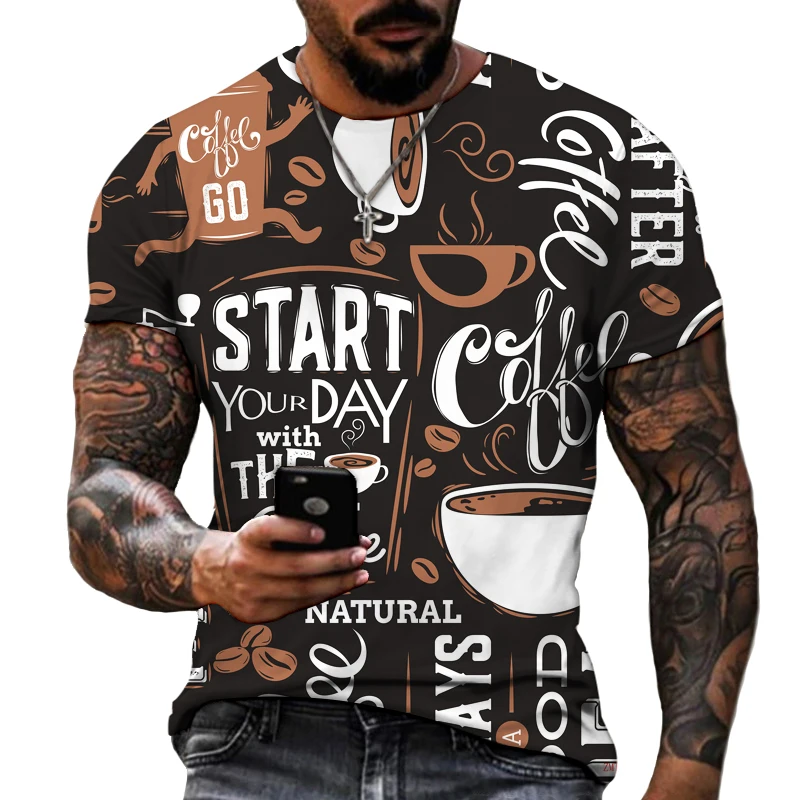 الرجال خطابات كامل الجسم ثلاثية الأبعاد تي شيرت مطبوع موضة كم قصير الأعلى لايكا البوليستر جودة تي شيرت حجم كبير S-5XL الراحة