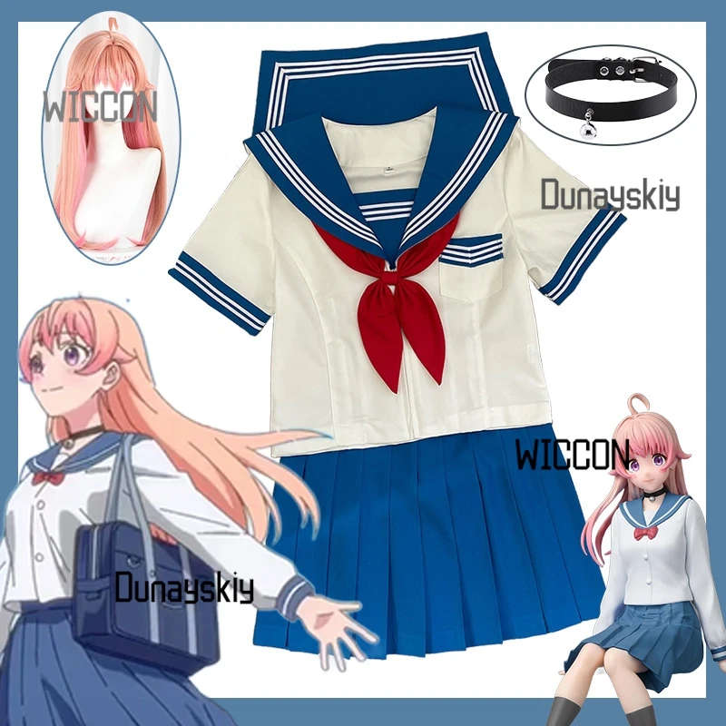 

Witch Watch Nico Wakatsuki Cosplay Set - Sailor Uniform with Choker Bell Wig Perfect for Graduation Summer Halloween