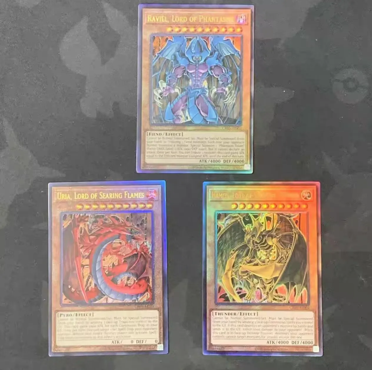 3 Peças Yugioh KONAMI Duel Monsters CR03-AE001 002 003 Raviel Uria Hamon Ultimate Coleção Asiática em Inglês Cartas Mint