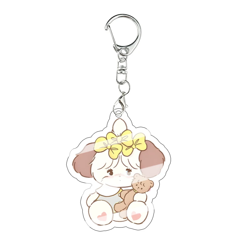 Mikko Kawaii Acrylic Keychain Mousse Latte Souffle Puff Package Pendant Cartoon Exquisite Girl Decor Character Key Holder Gift view 6