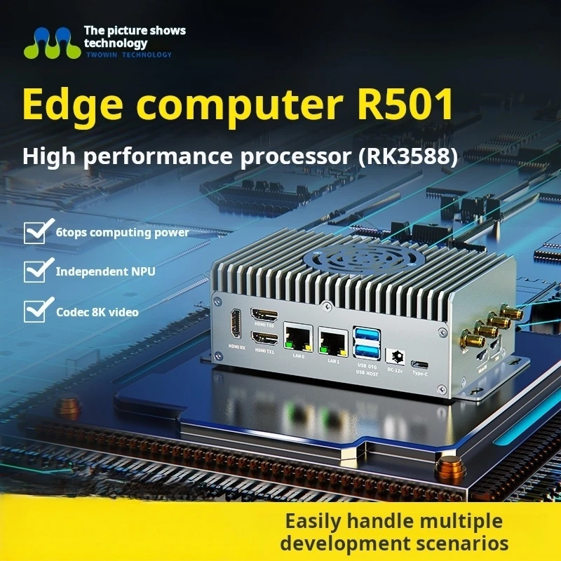 Placa de desarrollo Tuwei R501 RK3588S: Rockchip RK3568 Android y RK3399 AI Core, Edge Computing Box