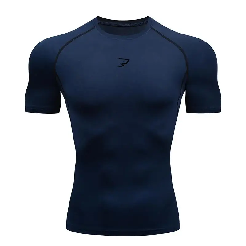 Men Running Compression T-shirt Short Sleeve Sport Tees Gym Fitness Sportshirts Male Jogging Tracksuit Homme Athletic Shirt Tops view 4