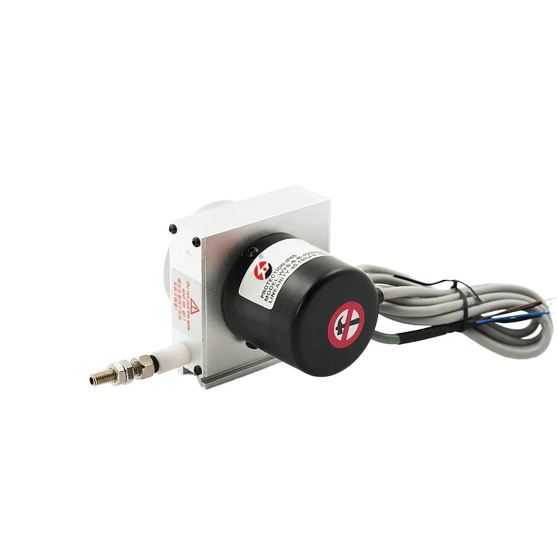 Spring Return Draw Wire Potentiometer Sensor 4-20mA Output Length Measuring 2000 mm Range Linear Stroke Transmitter