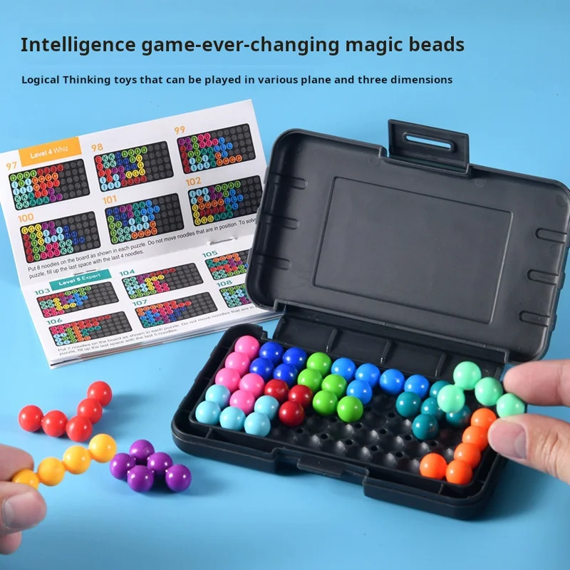 120 Wyzwań IQ Gra 3D Dziecięce Myślenie Logiczne Mądrość Magiczne Koraliki Szybkie Transformacje Piramida Koraliki Zabawka Montessori Prezenty