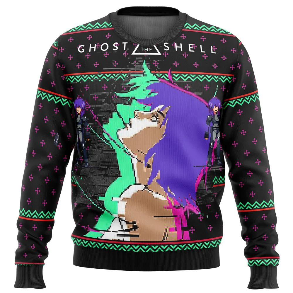 Ghost In The Shell Major Ugly Christmas Sweater Gift Santa Claus Pullover Men 3D Sweatshirt And Top Autumn And Winter Clothi