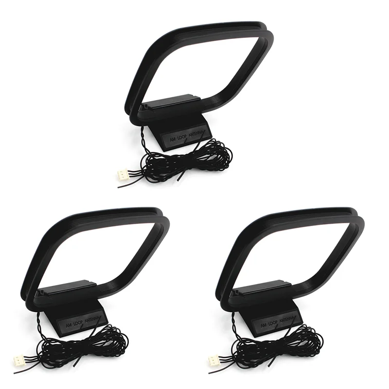 A99E-3PCS FM AM حلقة هوائي للاستقبال مع 3-Pin موصل صغير لأنظمة استقبال سوني شارب سلسلة ستيريو AV #4