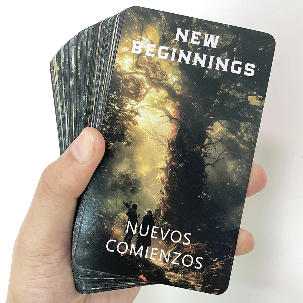 Spanish and English Oracle Cards, The Unknown Forest Tarot Cards 12x7cm, Prophecy Taro Deck, Fortune Telling Toys, 12x7cm Cards