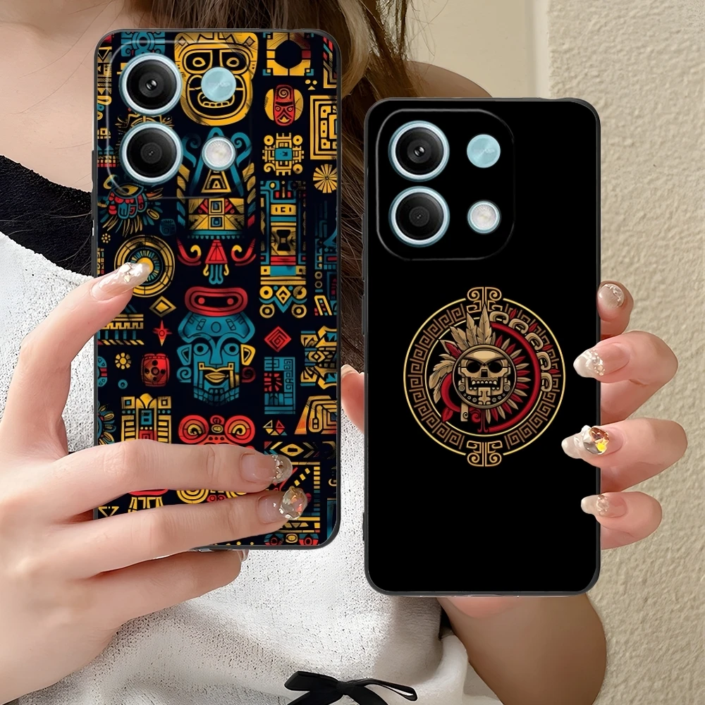 Aztec Pattern Fashion Mobile Cell Phone Case for Xiaomi Redmi Note 13 12 11 10 9 8 7 6 S A Pro Lite Plus 5G Black Cover Shell