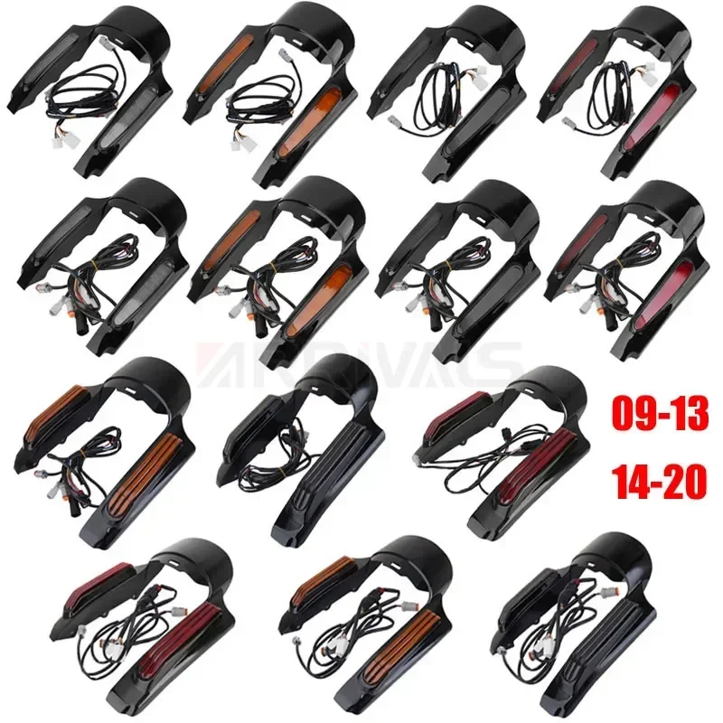 Motorcycle Turn Signal Running Brake Light Rear Fender Extension Fascia For Harley Touring Road King Electra Glide 2009-2020