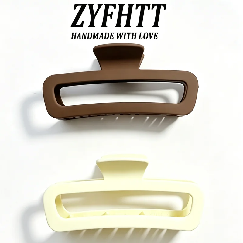 1/4 Stück ZYFHTT Einfarbige Matte Frosted Rechteckige Haarklammer für Frauen Täglicher Gebrauch Große Haifischklammer Modische Mädchen-Haarspange – Detail 10