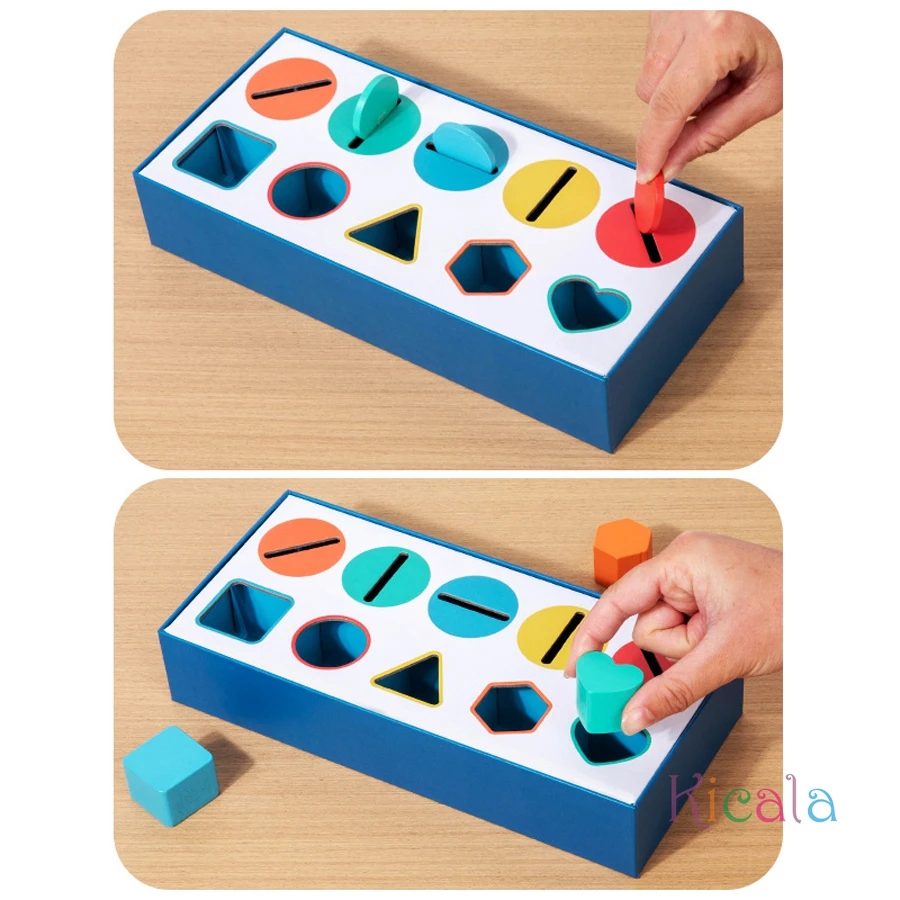 3D-Formen, geometrische Feststoffe, Holzfarbe, Spielzeug, Sortierspielzeug, Entwicklungstraining, Montessori-Lernspiel für Kinder, Geschenk