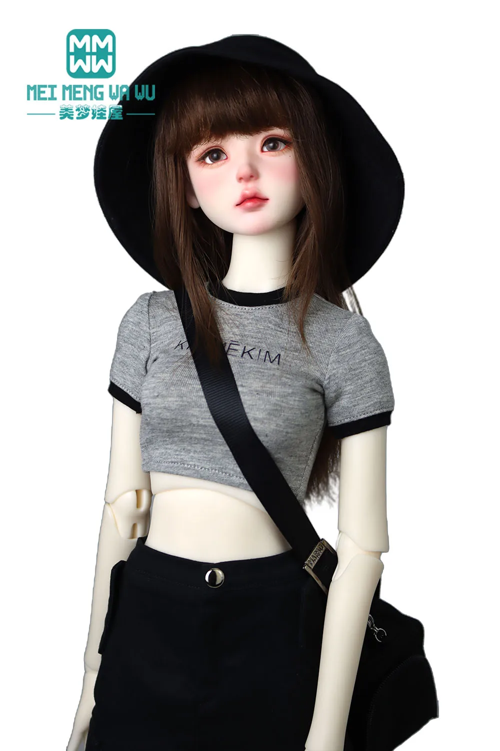 Pasuje do ubranek dla lalek BJD o wysokości 43-60 cm SD DD MSD Ball joint Doll Fashion T-shirt czarny, biały, różowy