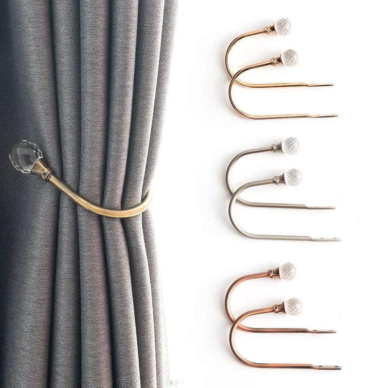 Household Fashion Large Stylish Curtain Hold Back Metal Tie Tassel Arm Hook Loop Holder Shaped Round Window Wall Decor Hanger