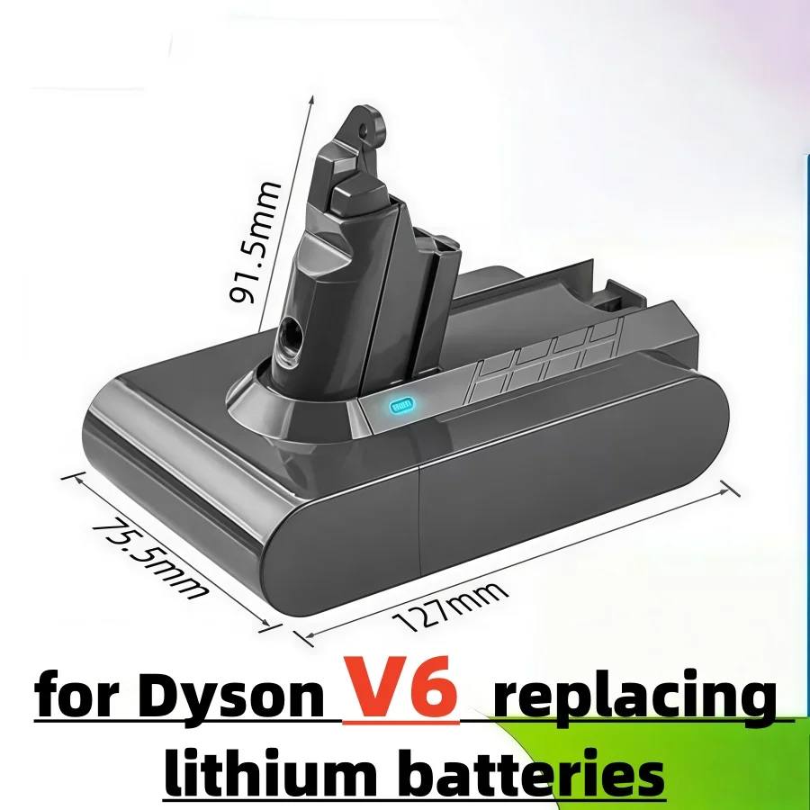 

2026 Latest 21.6V 12.8Ah Rechargeable Lithium Battery For Dyson V6 Hoover DC58 DC59 DC61 DC62 SV03 SV04 SV05 SV06 SV07 SV09