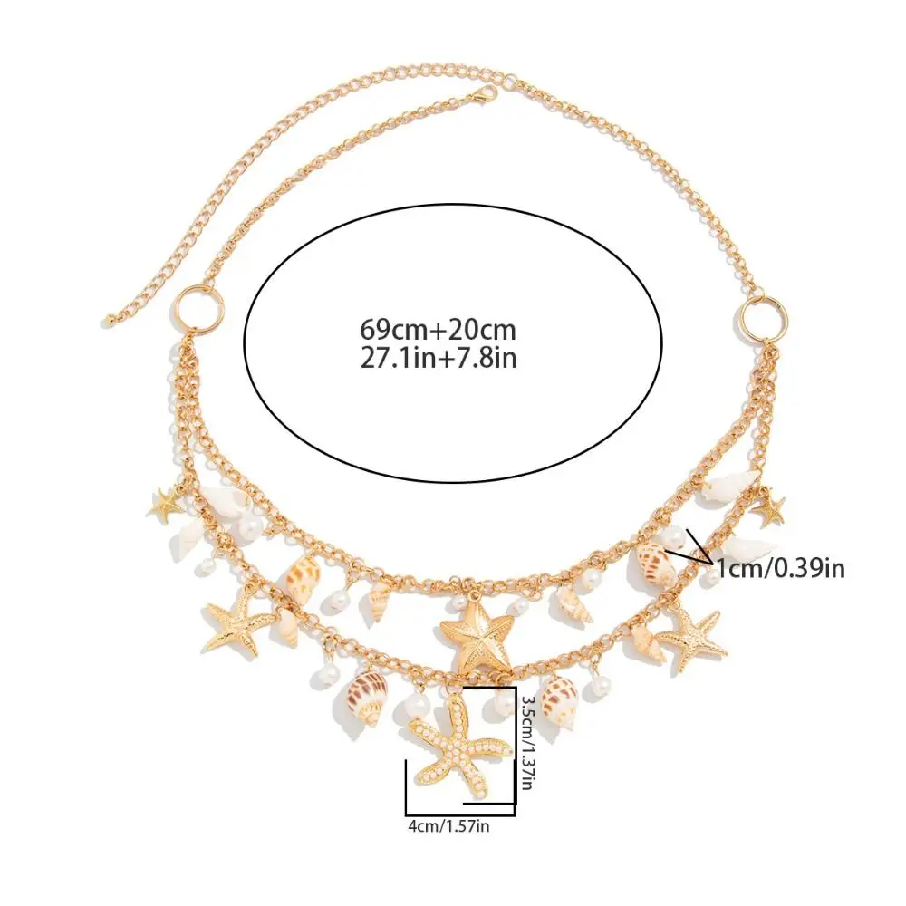 Bohemian Shell Seestern Taille Kette Imitation Perle Sexy Strand Shell Bund Taille Schmuck Goldene Shell Perlen Armbänder Strand