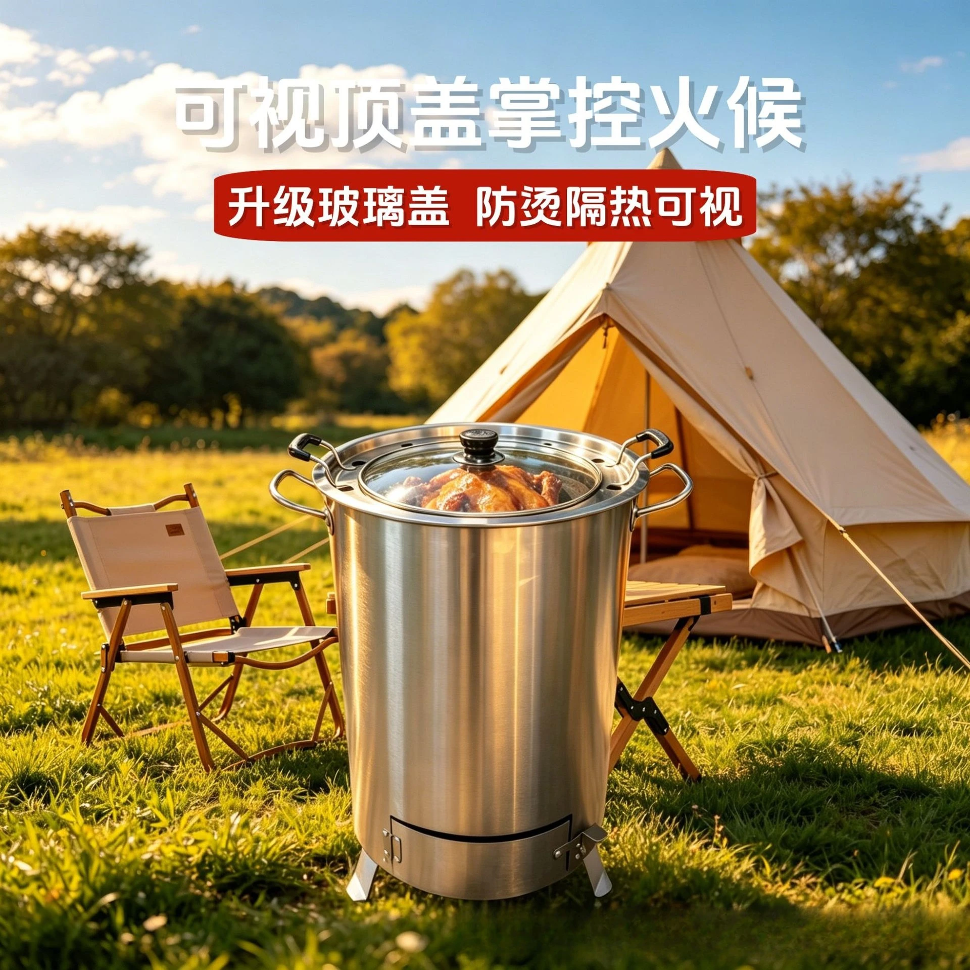 Firewood stove Roast chicken stove Outdoor new type of barbecue stove Charcoal roast duck stove Hanging