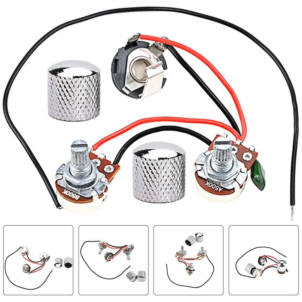 Guitar Jb Line Wired Potentiometer Harness Accessories Wiring Guitars Knobs Unique Silver for